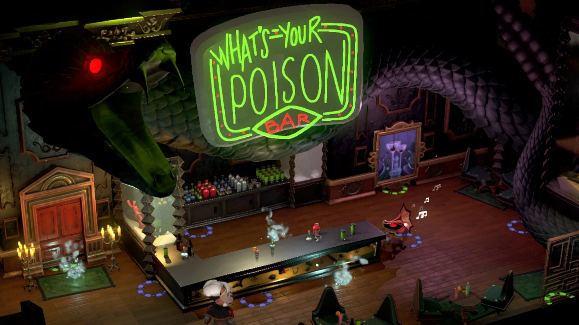 The poison bar in The Sexy Brutale